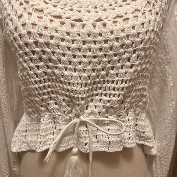 83. ๐HP๐. Free People Megan Crochet Top in Ivory - Picture 10 of 17